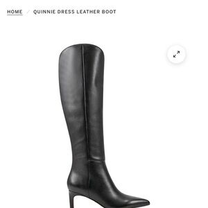 Marc Fisher Black Quinnie Leather Heeled Boots